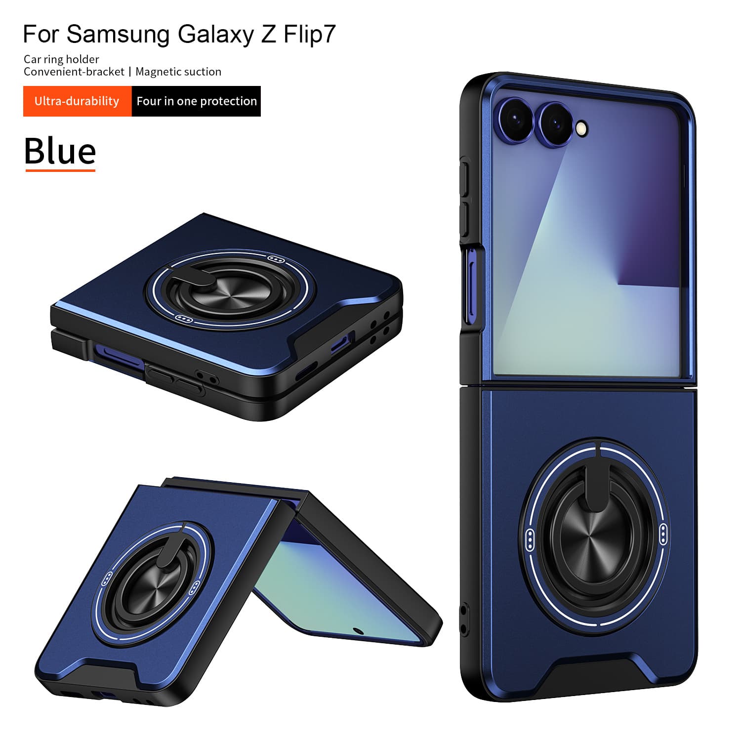 Compatible with Samsung Z Flip8 Phone Case Shunjia Magnetic Bracket Flip7 FE Foldable Screen Flip6 Shockproof Protective Cover
