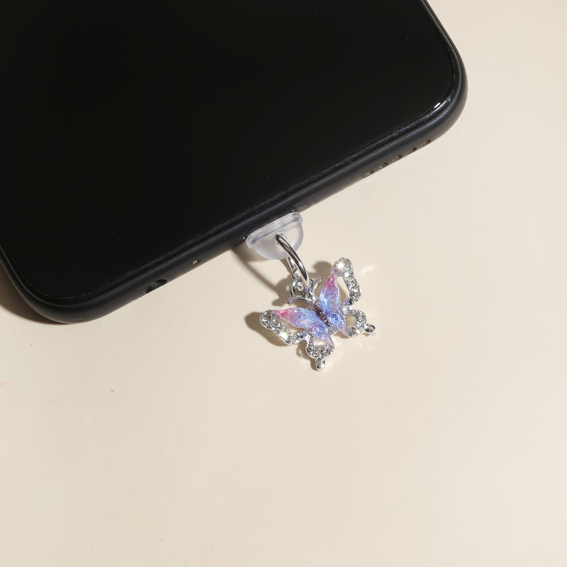 Elegant Rhinestone Butterfly Dust Plug for IOS Phone / Type-C / Android and USB-C Devices