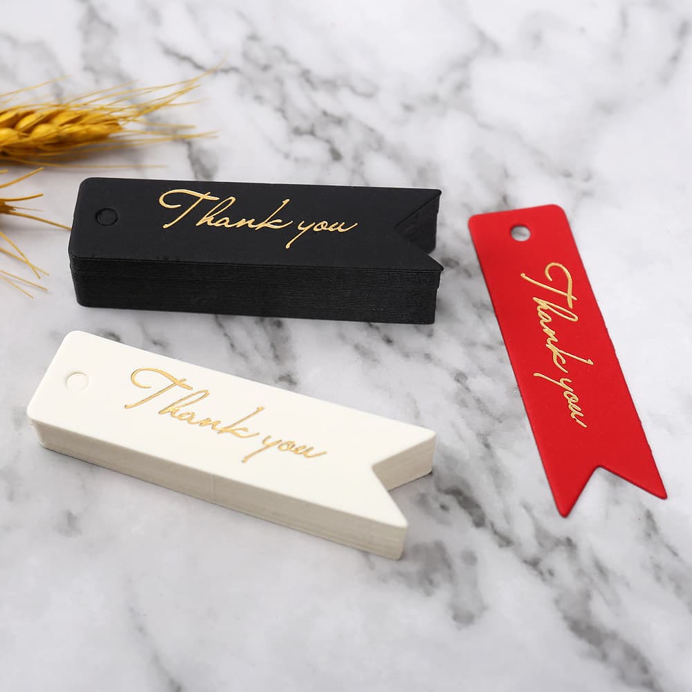 Thank You Hang Tag, Gold Foil Card, Swallowtail Label, Gift Tag, Amazon Gift Thank You Card