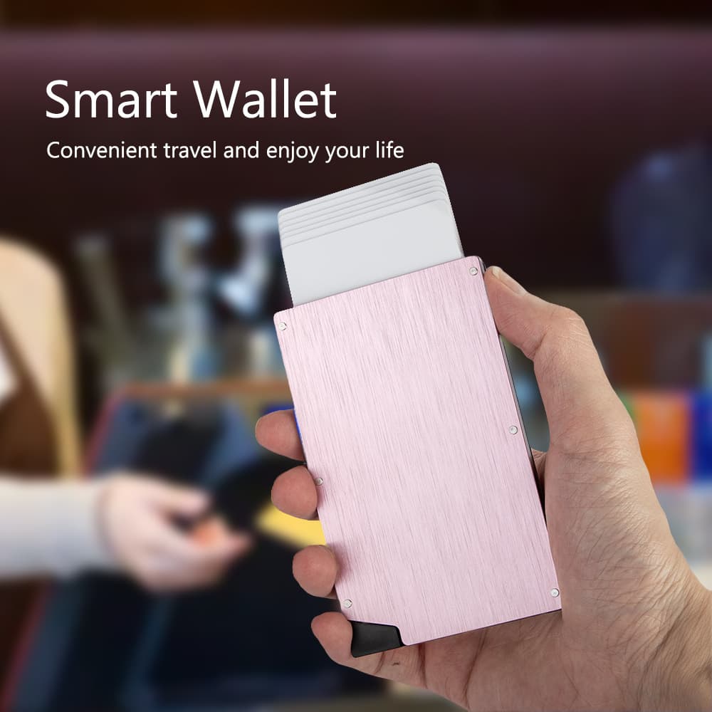 RFID Card Holder Men's Credit Card Case Rose Gold Card Wallet Wholesale Auto Pop-up Metal Card Holder Access Card