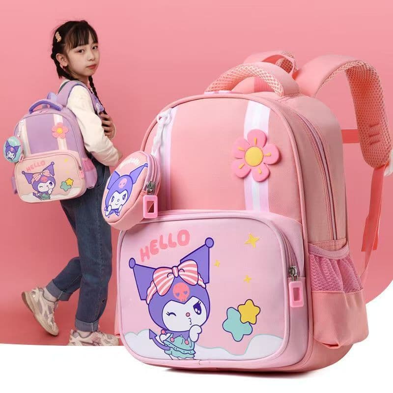 Small Backpack for Girls Kindergarten Kids Ages 3-5 Summer Sanrio Kuromi Cartoon School Bag