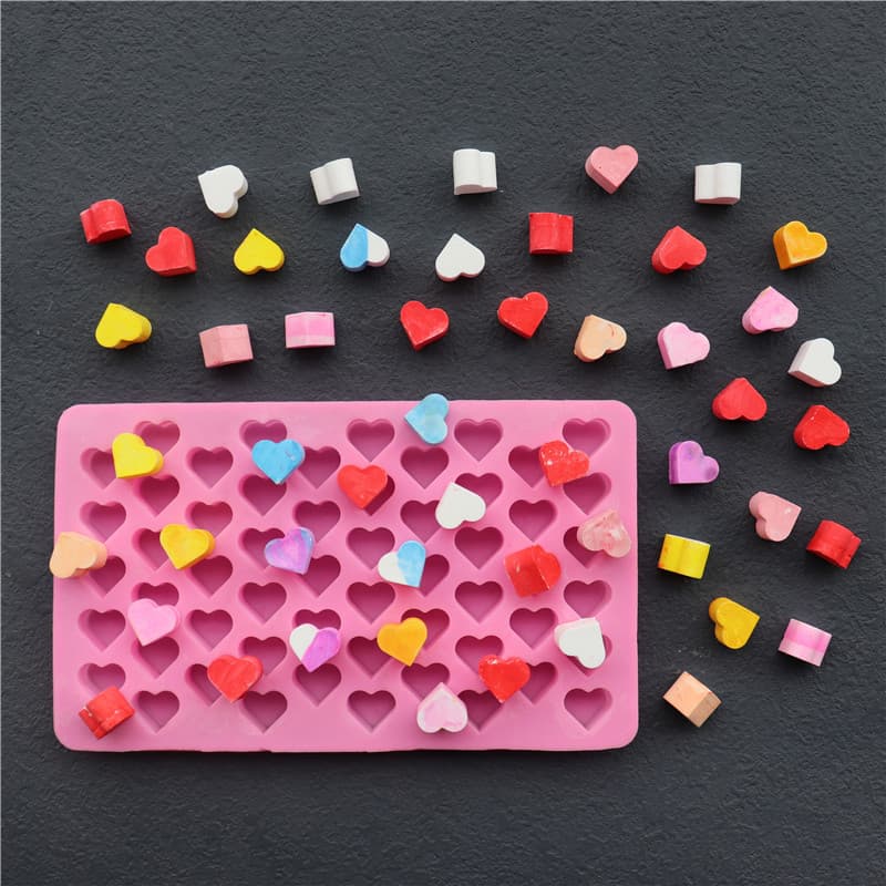 Heart Shaped Silicone Chocolate Mold Handmade Valentine's Day Baking Decoration Tool Modern Simple Style Random Color