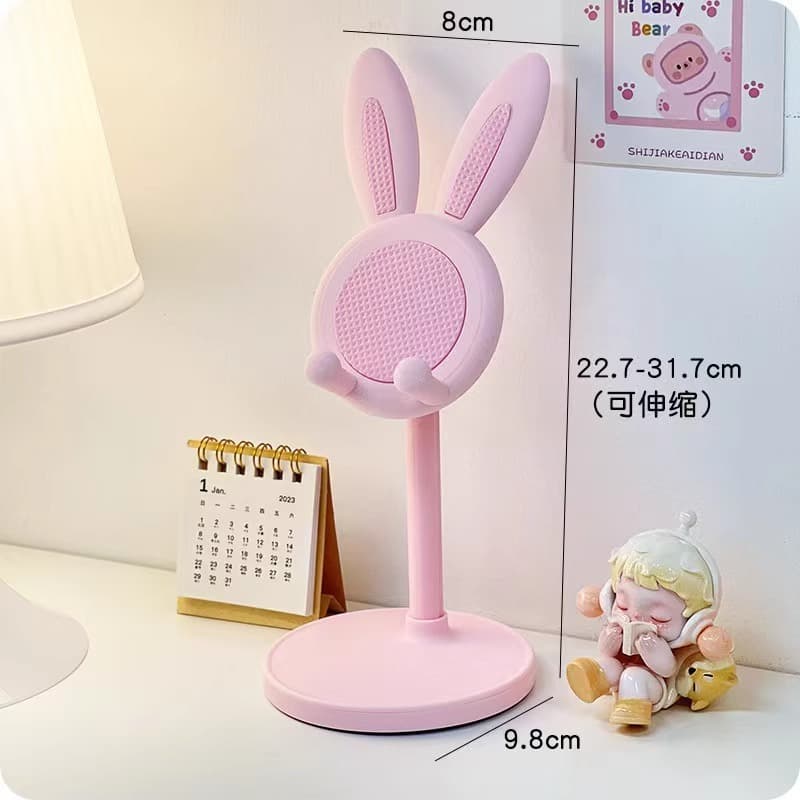 Cute Bunny Phone Stand Desktop Adjustable Height Ins Style Universal Lazy Bracket for Students Selfie Live Streaming