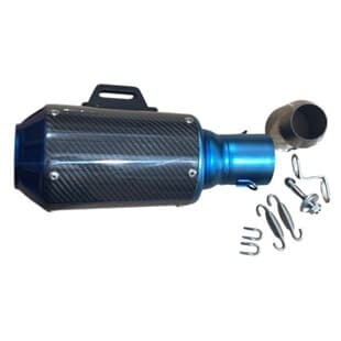 Motorcycle Accessories Hongtianpao Carbon Fiber Blue Cap Adjustable Modified Motorcycle Exhaust Silencer