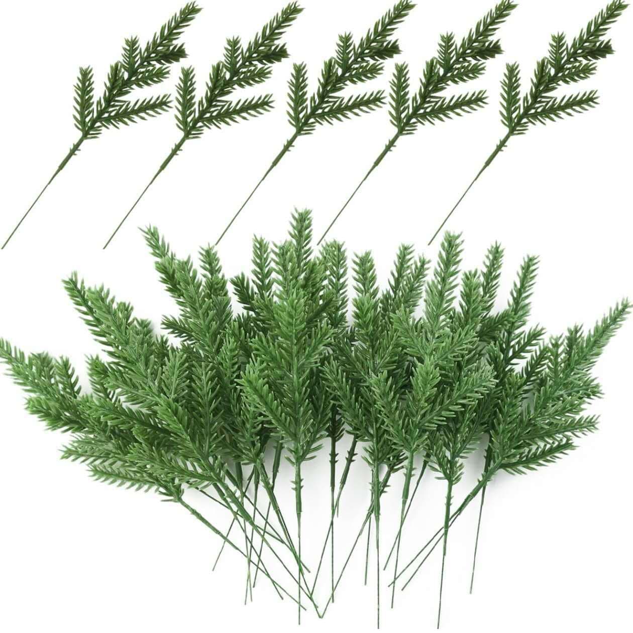 Amazon's Popular Artificial Pine Needles 17cm Stereo 7-Prong Pine Branches Artificial Pine Branches Christmas Garland Decoration Accessories