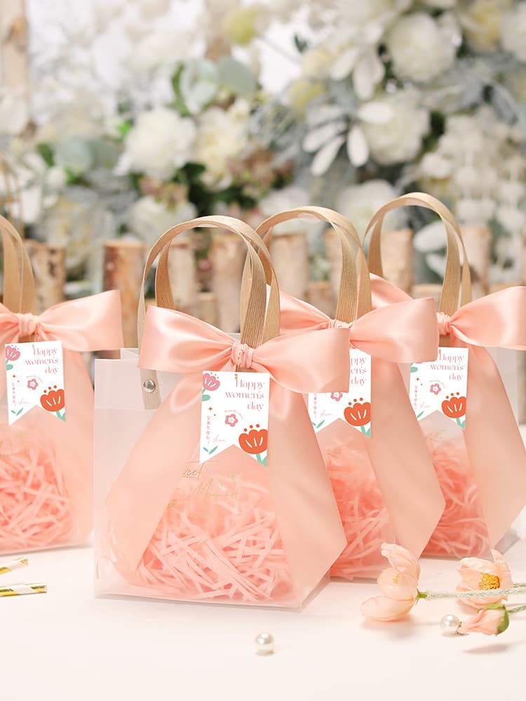 Women's Day Gift Bag Small Size Souvenir Birthday Gift Transparent Handle Box Lipstick Packaging Gift Bag