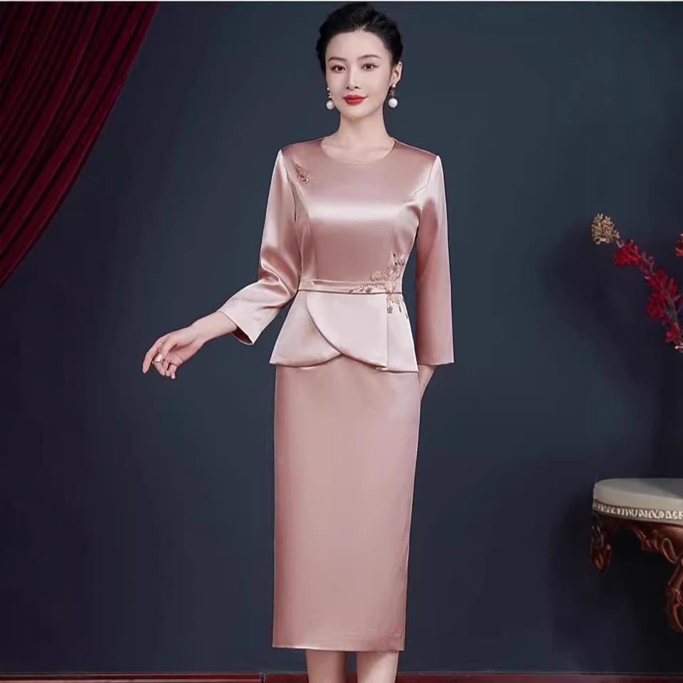 New Plus Size Wedding Dress Mother of the Bride Gown Elegant High-End Two-Piece Set Banquet Mother-in-Law Dress Wholesale