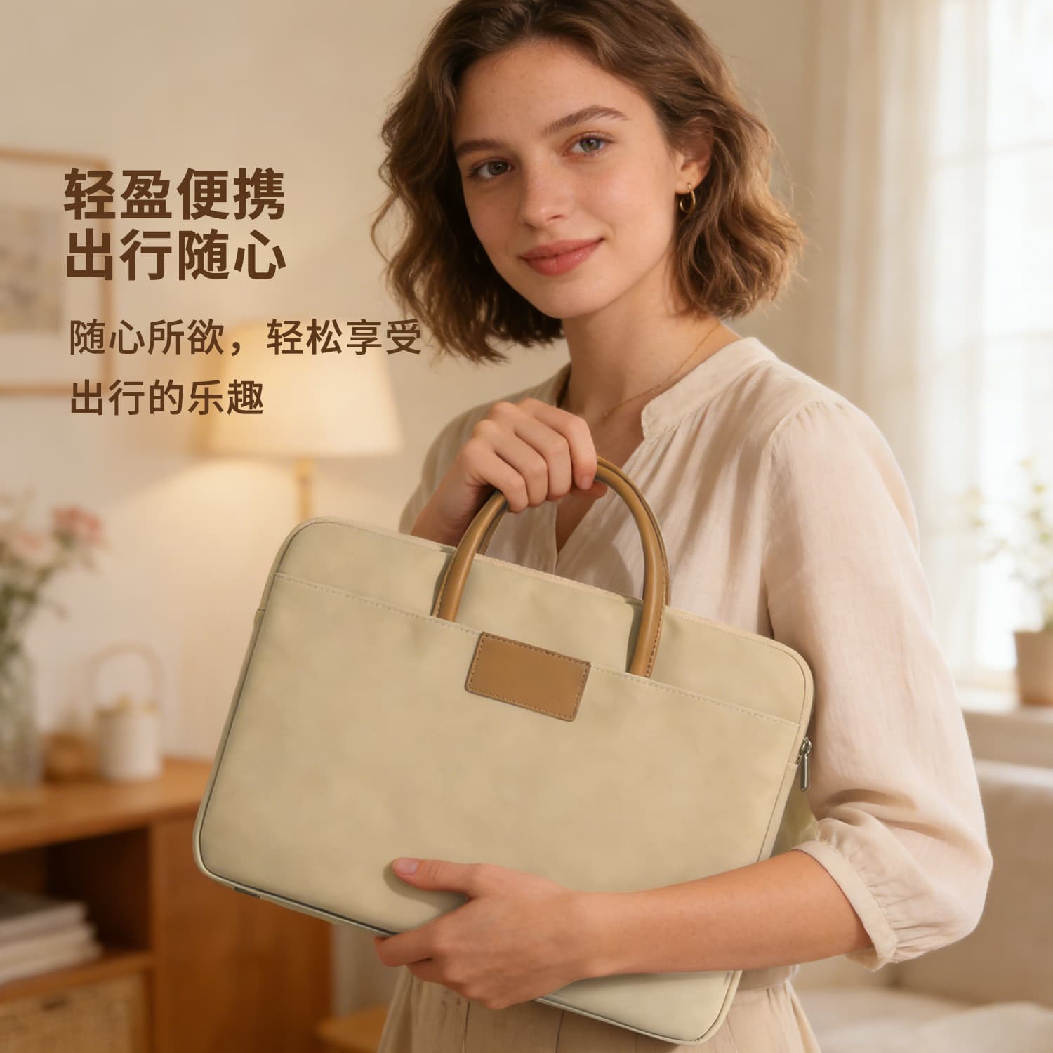 Business laptop bag suitable for Apple Huawei 14-inch briefcase 16-inch waterproof and wear-resistant portable briefcase