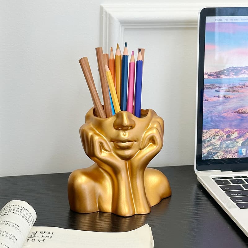 Cross-border simple hands holding face multifunctional pen holder home study student office desk decoration pen holder ornaments