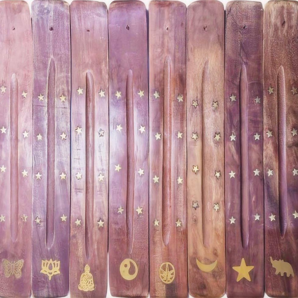 Incense sticks, acacia wood wholesale polishing, handmade bamboo sticks, incense boards, Indian handmade stickers, 7 kinds of copper patterns across borders