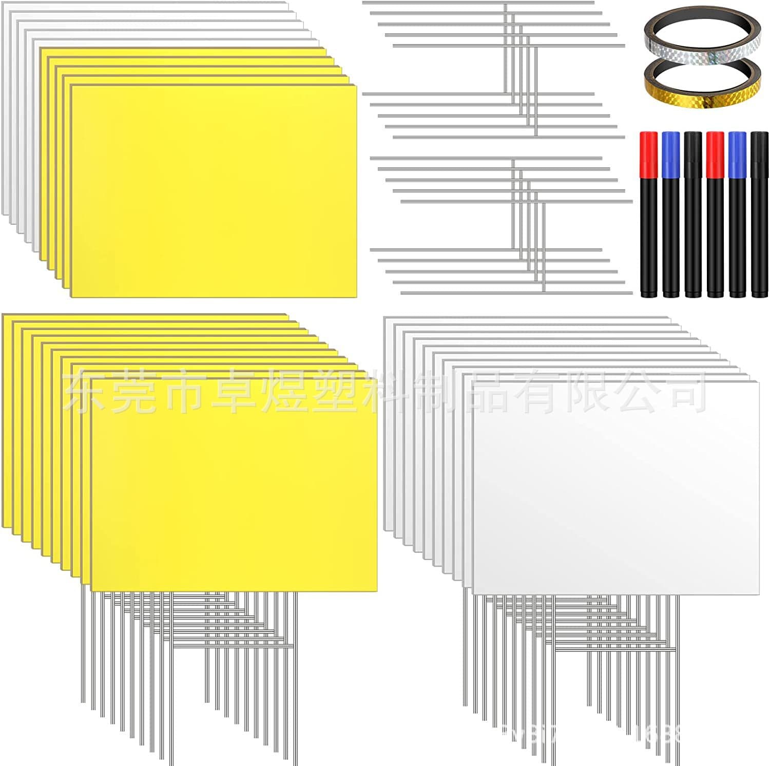2023 Factory Direct Cross-border PP Hollow Board Whiteboard Corrugated Board Yard Sign Outdoor Notice Blank Ground Insert
