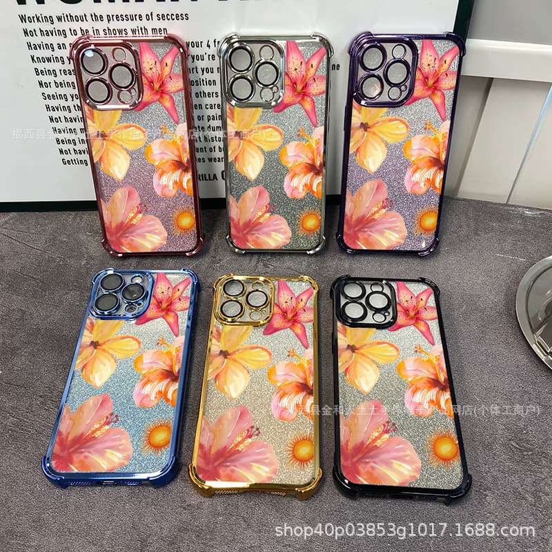 Flower Apple 17 Phone Case iPhone 15 Silicone 16 Compatible 14 Pro Max Full Coverage 123 XSM Protection