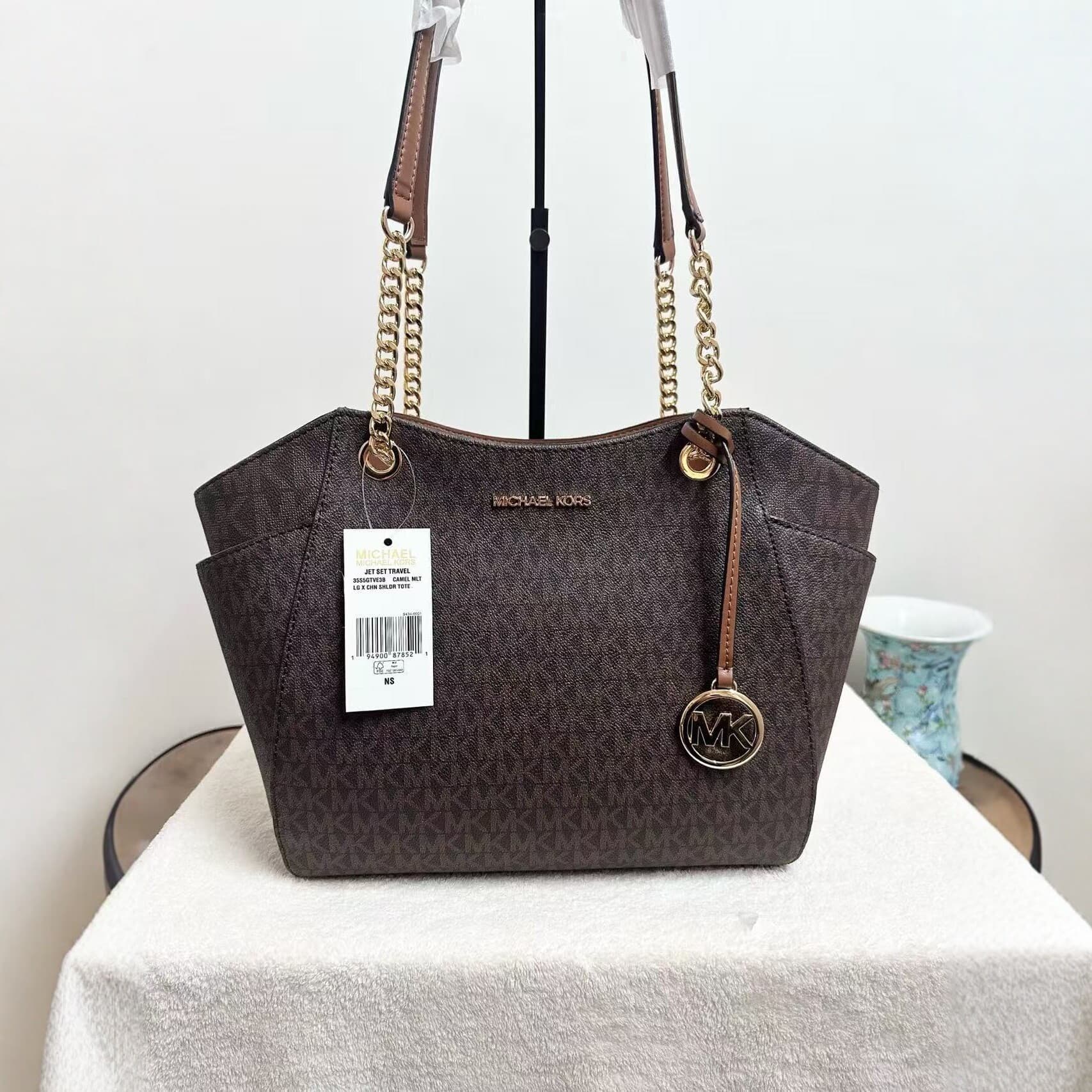 MK New Monogram Tote Bag for Women Chain Shoulder Bag Fashion Versatile Large Capacity Handbag