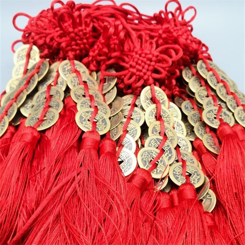 Five Emperor Coins Pendant Genuine Copper Decoration for Car Interior, Car Pendant with Chinese Knot and Copper Coins, Pure Copper, Yiwu Street Stall Item