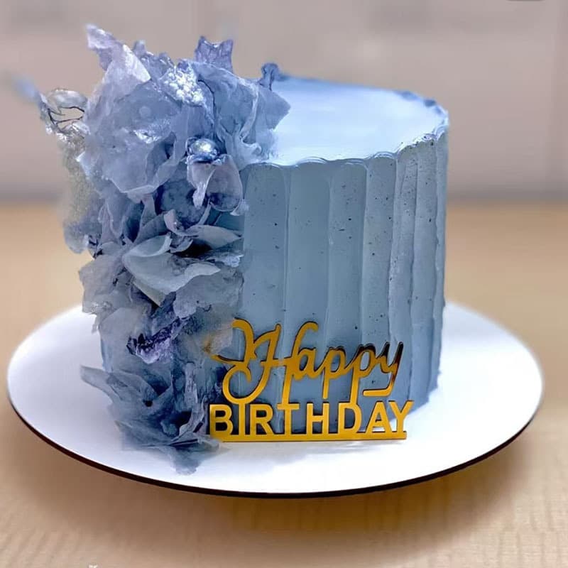 Flowers happy birthday acrylic happy birthday cake decoration inserts dessert baking large discount