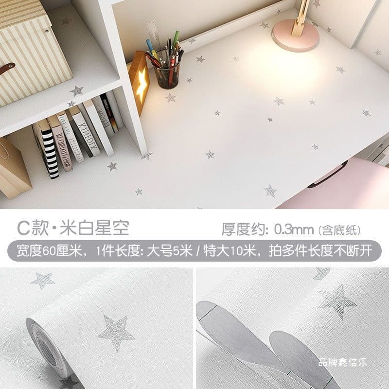 Dormitory Desktop Sticker, College Dorm Room Desk, Bookshelf, Wardrobe Renovation Self-Adhesive Waterproof Wallpaper, Table Sticker by Ping Run