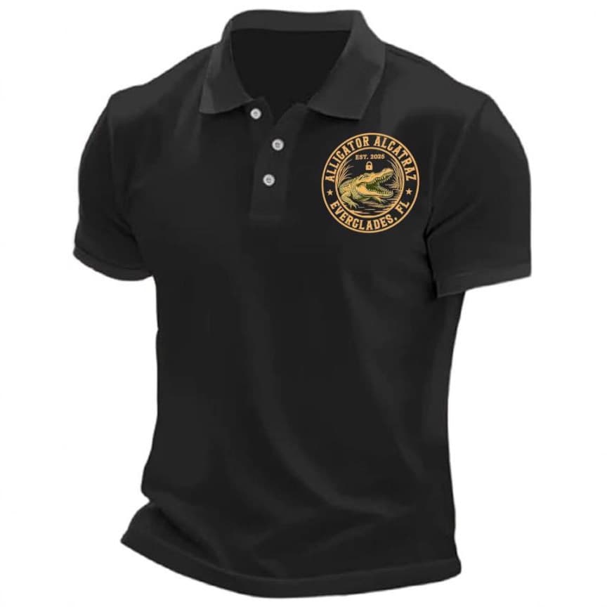 Golf Polo Shirt Cross-Border 3D Print Polo Amazon Independent Site Hot Selling Casual Crocodile Polo