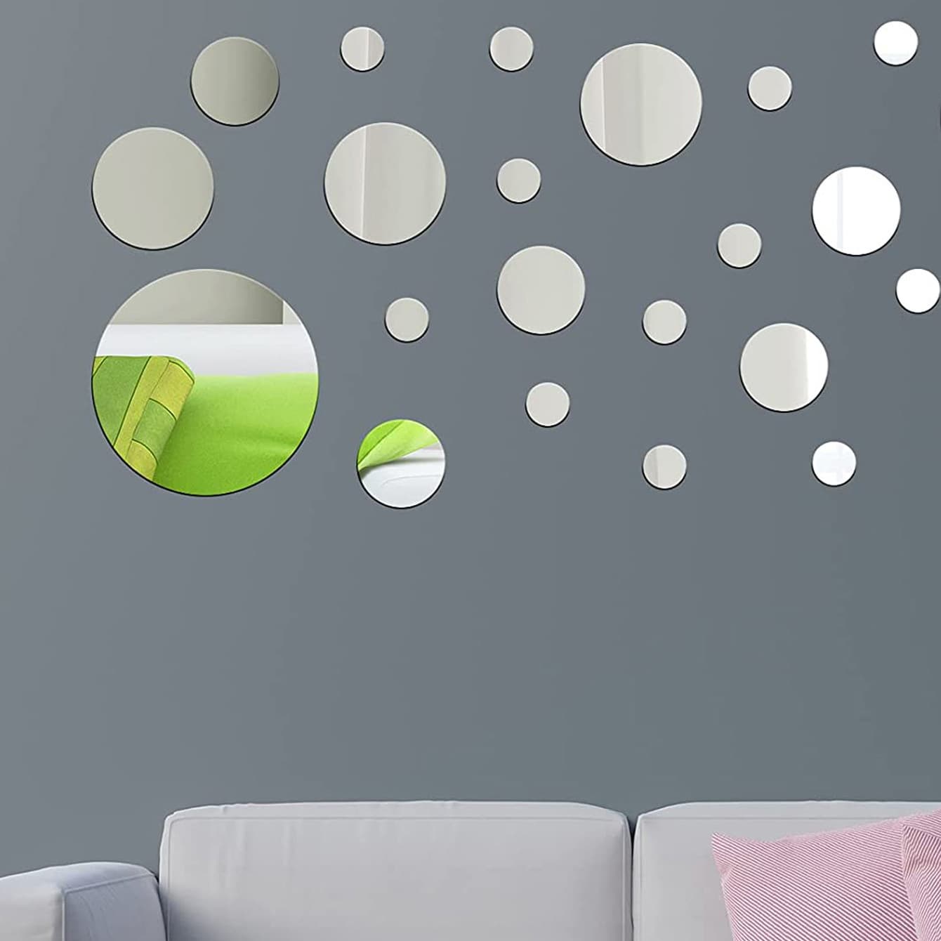 Round Acrylic Mirror Wall Stickers DIY Creative Self-Adhesive Living Room Bedroom Modern Minimalist Wall Decals