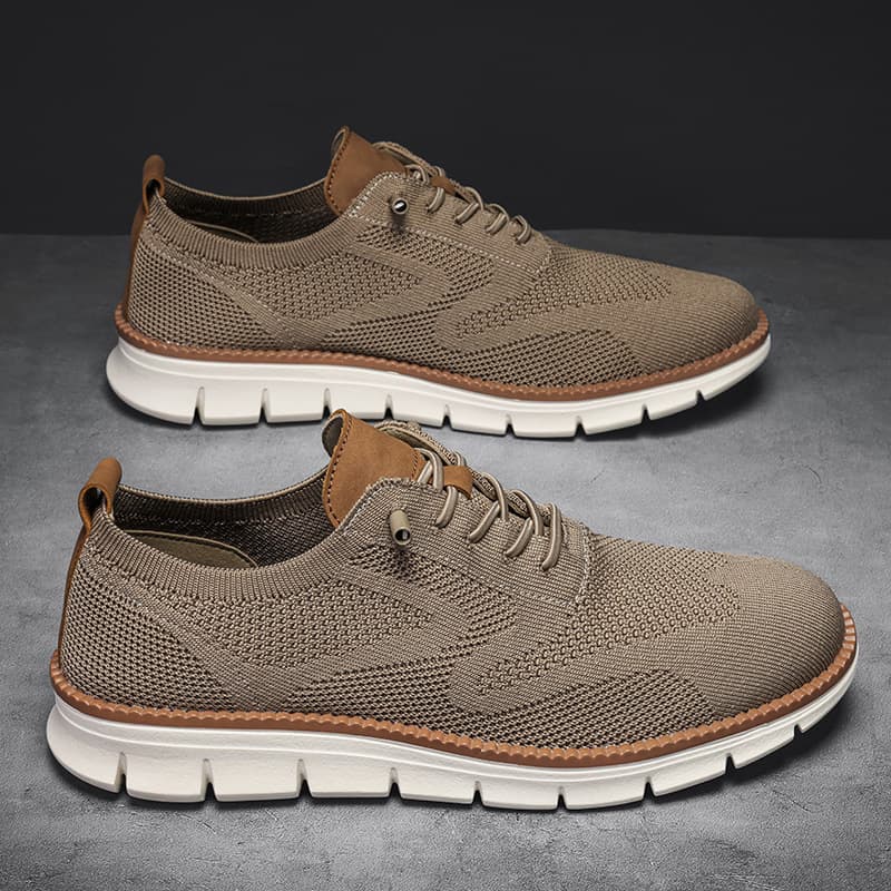 Large Size 48 Cross-Border Hot Selling British Style Men's Shoes Summer Breathable Sports Shoes Flyknit Mesh Men's Running Trendy Shoes