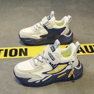 Children's Shoes Boys' Sports Shoes Autumn Leather Waterproof Middle and Big Kid Running Shoes Student Lightweight Soft Sole Casual Shoes