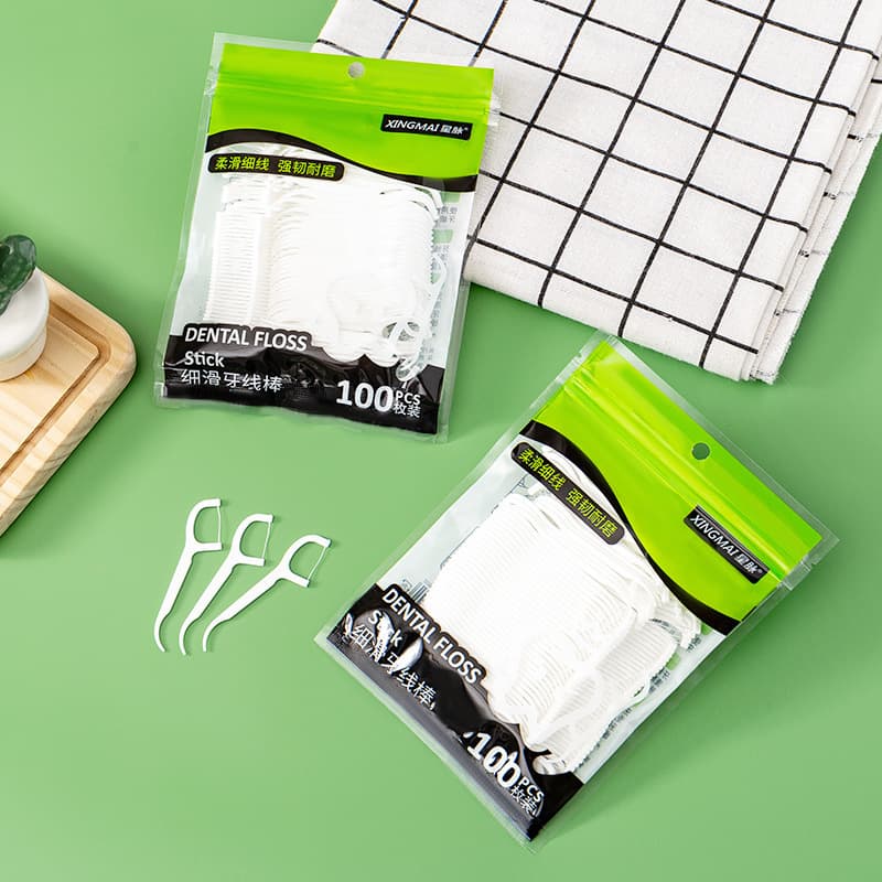 Pocket 100 Pieces Dental Floss Picks, Plastic Dental Floss, Cleaning Floss Pick, Disposable Floss Stick, Flossy Star Vein