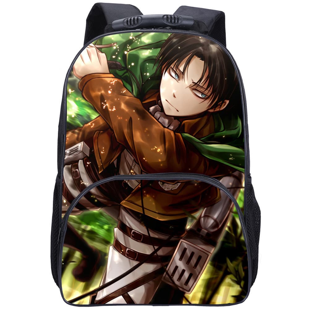 Custom One-Piece Photo Print Attack on Titan Backpack for Students, 17-Inch Large Capacity Teenager Middle School Student Shoulder Bag