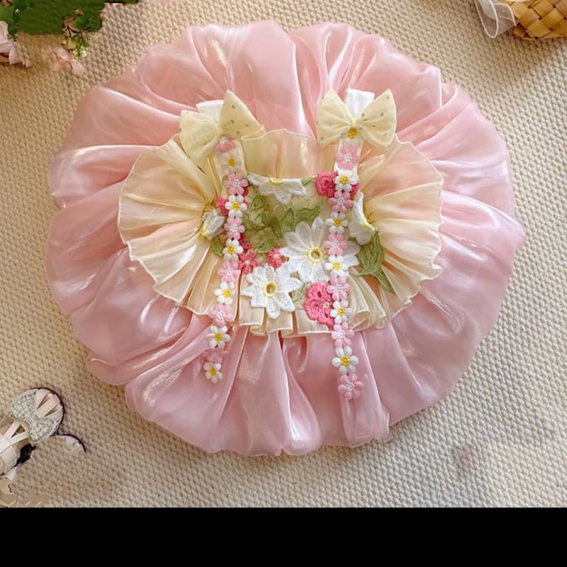 Pink Floral Strap Dress Sweet and Cute New Beautiful Birthday Dress Fairy Beautiful Dress Other