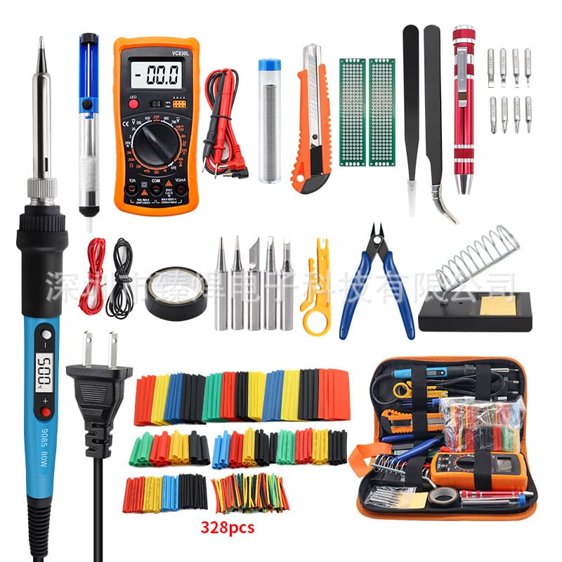 80W Digital Display Adjustable Temperature Electric Soldering Iron, Internal Heating Soldering Pen, Constant Temperature Iron, Home Electronic Soldering Tool Set