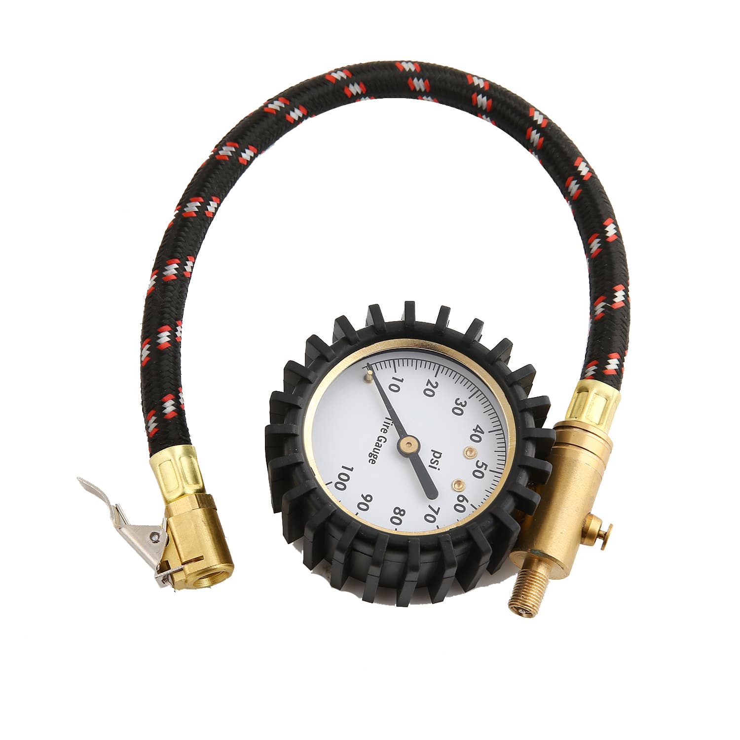 Car Pressure Gauge Brass High-Precision Air Pressure Gauge with Clip Chuck Customizable Tire Pressure Gauge