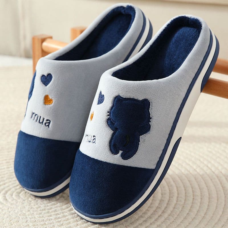 Viral Hit Home Use Cotton Slippers Men's Winter Large Size Indoor Warm Plush Slippers Women's Anti-Slip Thick Sole