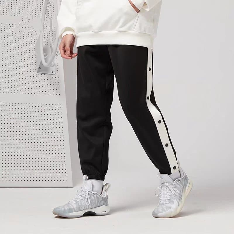 Spring Autumn Boys Sports Pants Full Open Quick-Release Snap Pants Large Kids Height Children's Basketball Training Pants Full Open Snap