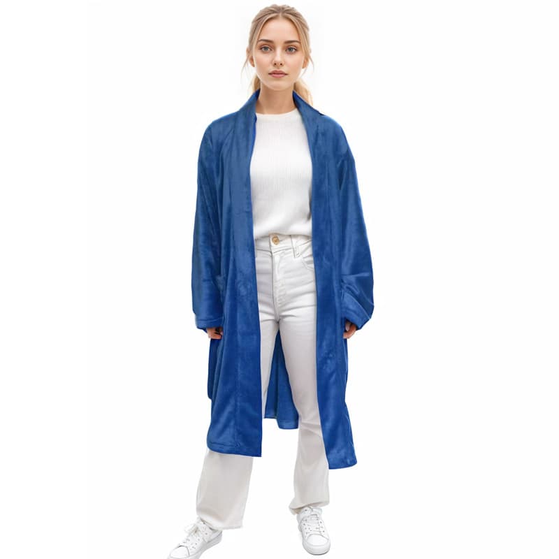 Cross-border V-neck Robe Autumn Foreign Trade Homewear Black Simple Casual Sleepwear Long Robe Unisex