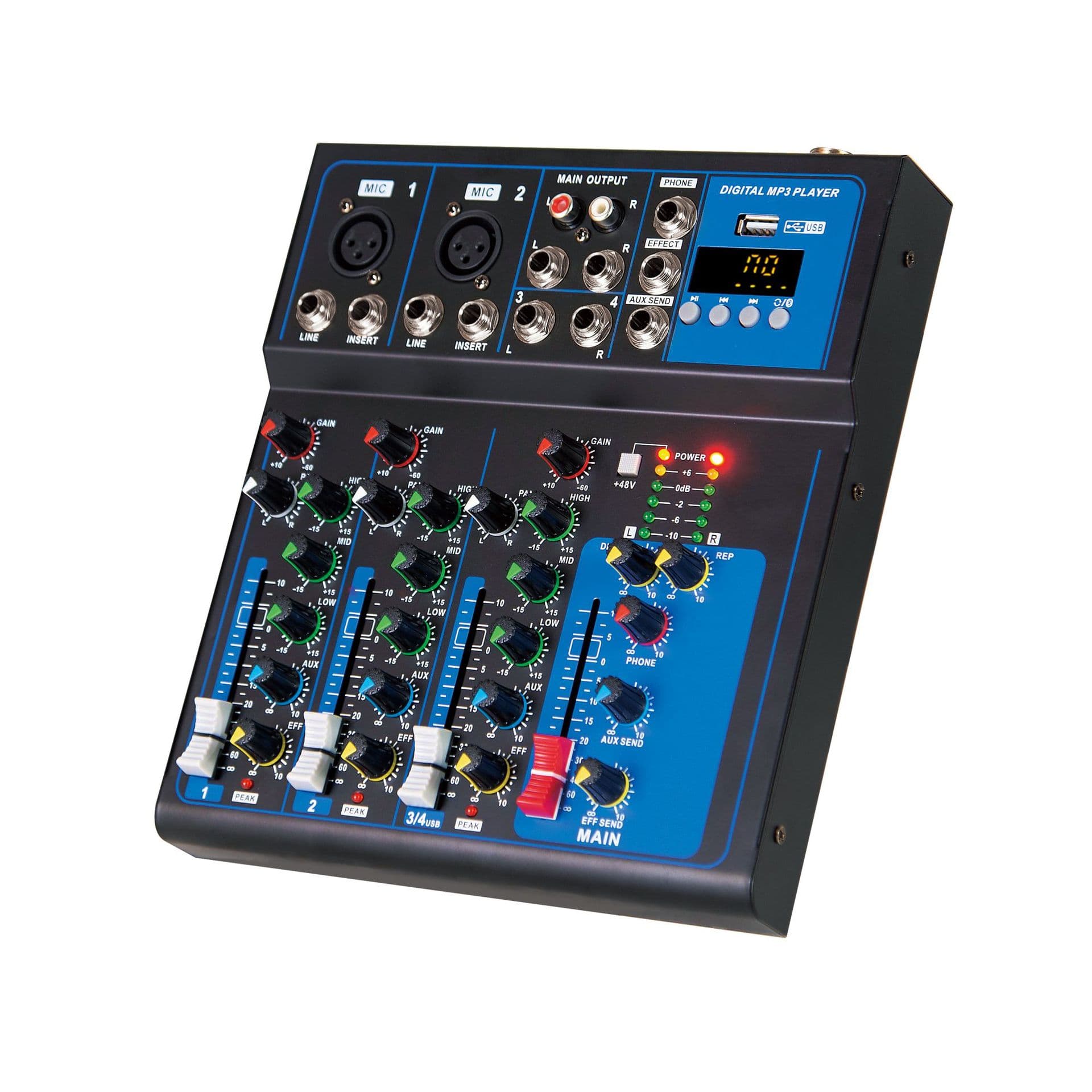 F4 F7 Mixer Metal Four-way Small Bluetooth Mixer USB Computer Live Reverb Effector