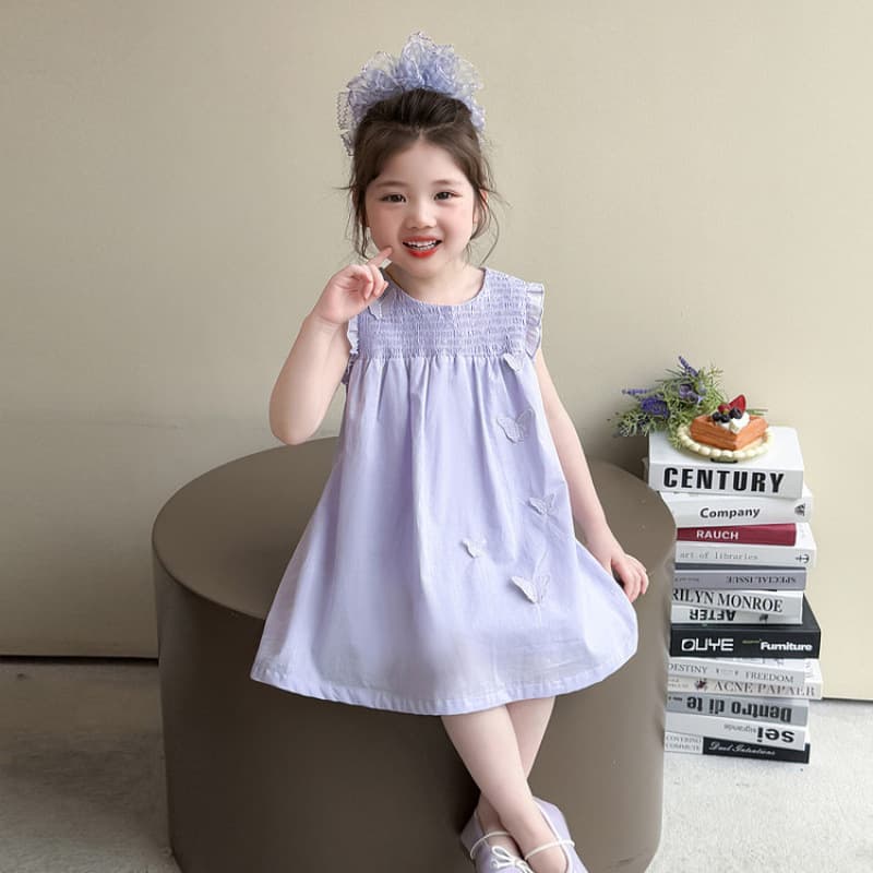 Sleeveless dress summer children's thin three-dimensional butterfly cotton princess dress baby girl summer style dress