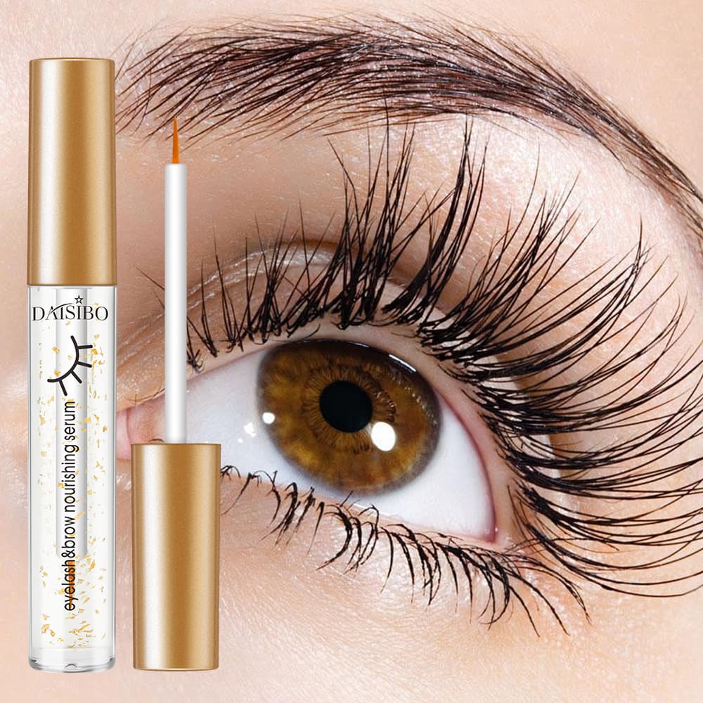 Cross-border Gold Foil Eyelash Serum Natural Ingredients Healthy Volumizing Thickening Lengthening Awakening Eyelash and Eyebrow Gel