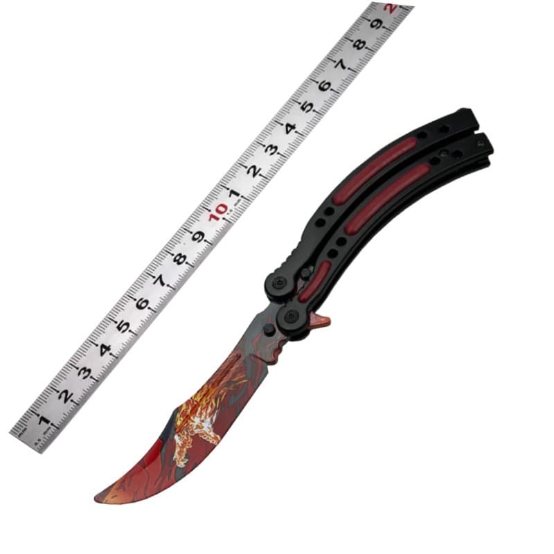 CSGO Series Butterfly Knife Cool Training Folding Knife Outdoor Camping Knife Unsharpened Toy Knife