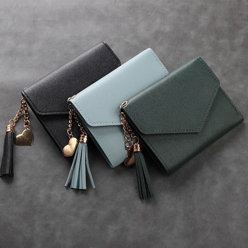 2024 New Women's Wallet with Tassel Pendant, Bank Card Holder, Simple Handheld Coin Purse (Wholesale)