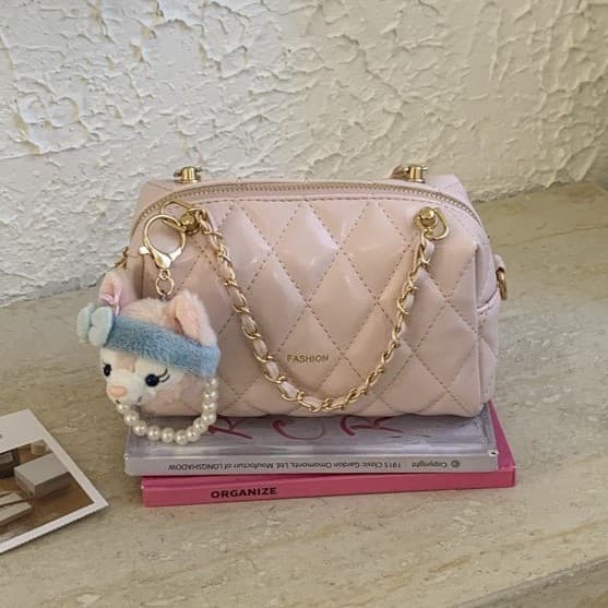 Chanel-style Cylindrical Diamond Quilted Chain Bag, Niche Design Small Bag 2026 New Fashion Women's Shoulder Crossbody Bag