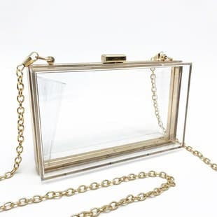 Cross-Border New Fashion Acrylic Women's Small Square Bag Summer Candy Color Transparent Box Bag Evening Bag Chain Bag