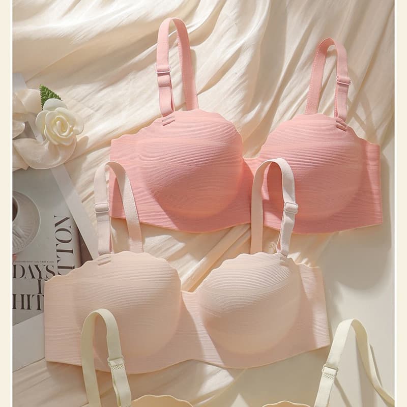Seamless Wireless Bra Women's Small Chest Gathered Push up Anti Sagging Wide Waist Slim Beautiful Back Strapless Underwear