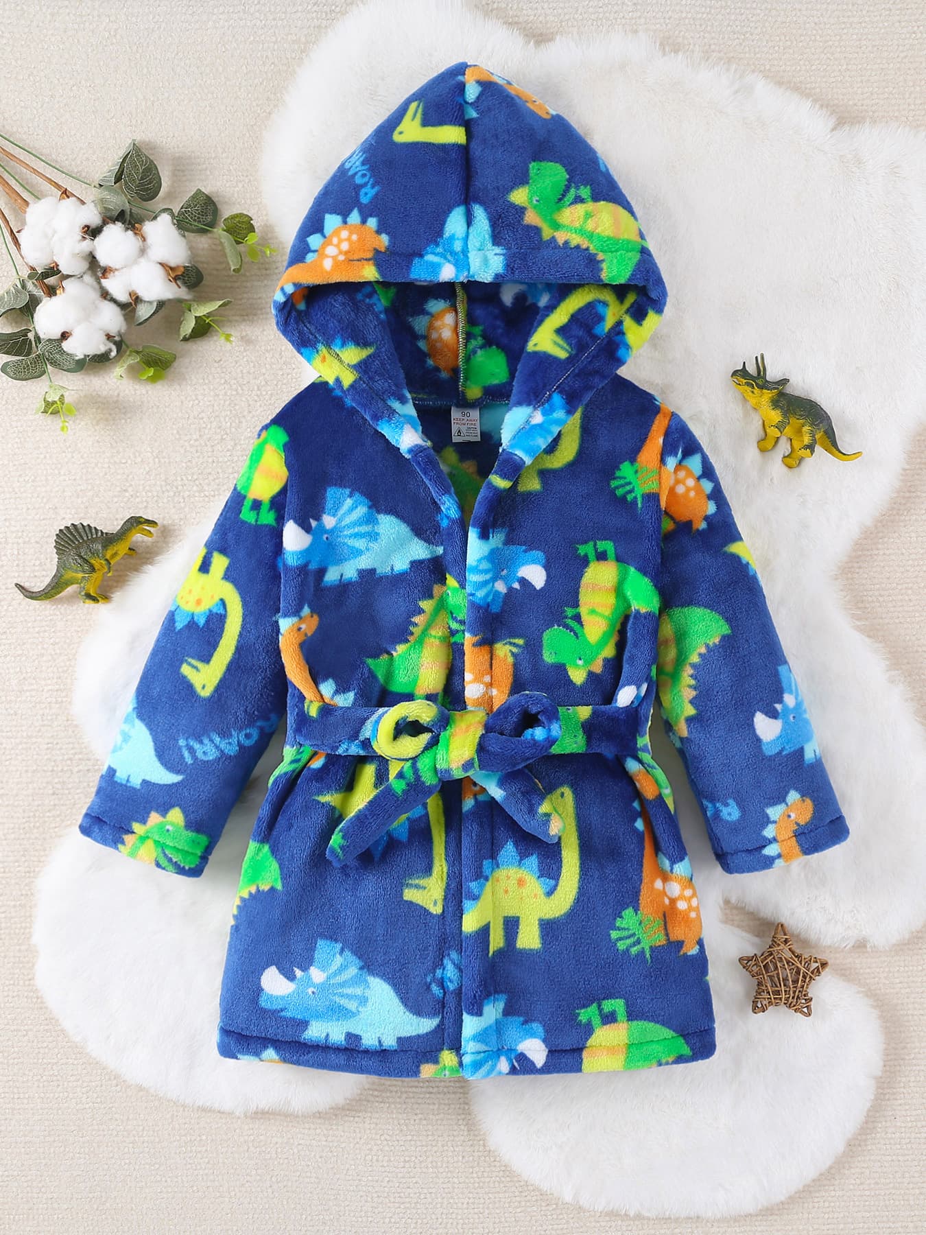 Children's Flannel Bathrobe, Thick Coral Fleece Sleepwear for Baby Boys and Girls, Autumn Winter All-Season Robe
