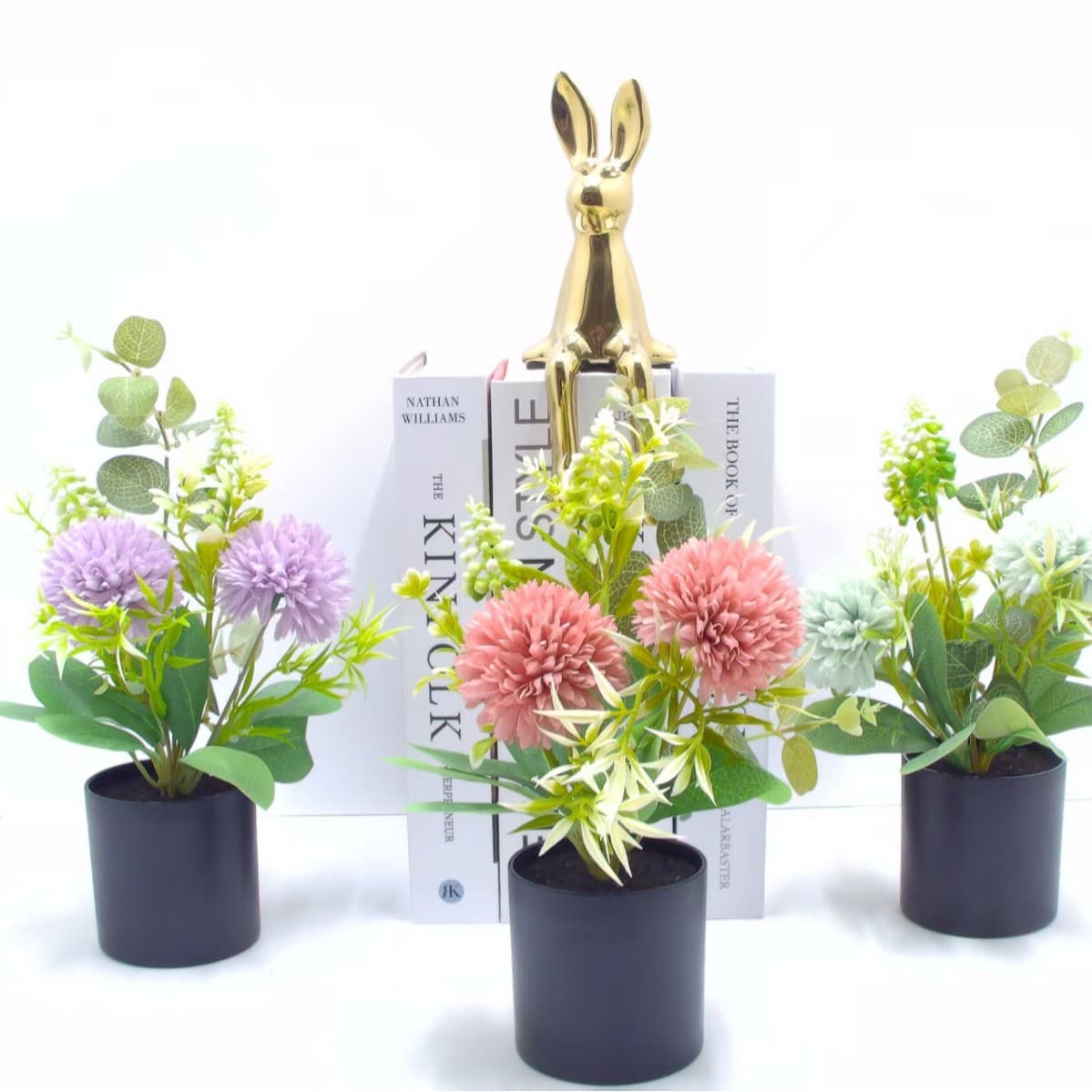 Plant potted fake flower ornaments indoor small bonsai decoration dried flowers simulated flowers home plastic bouquets with flower pots