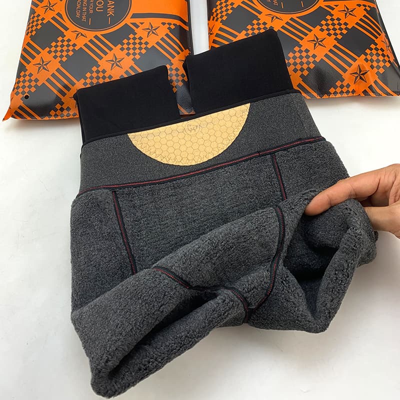 600g Winter Honeycomb Waist-Protecting Cashmere Integrated Pants, Nylon Fleece Lined Thickened Leggings, Warm Pants, Cotton Pants, Plus Size