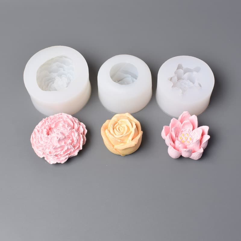 3D Rose Carnation Flower Shape Silicone Mold Soap Mold Cake Decoration Mold DIY Baking Tool