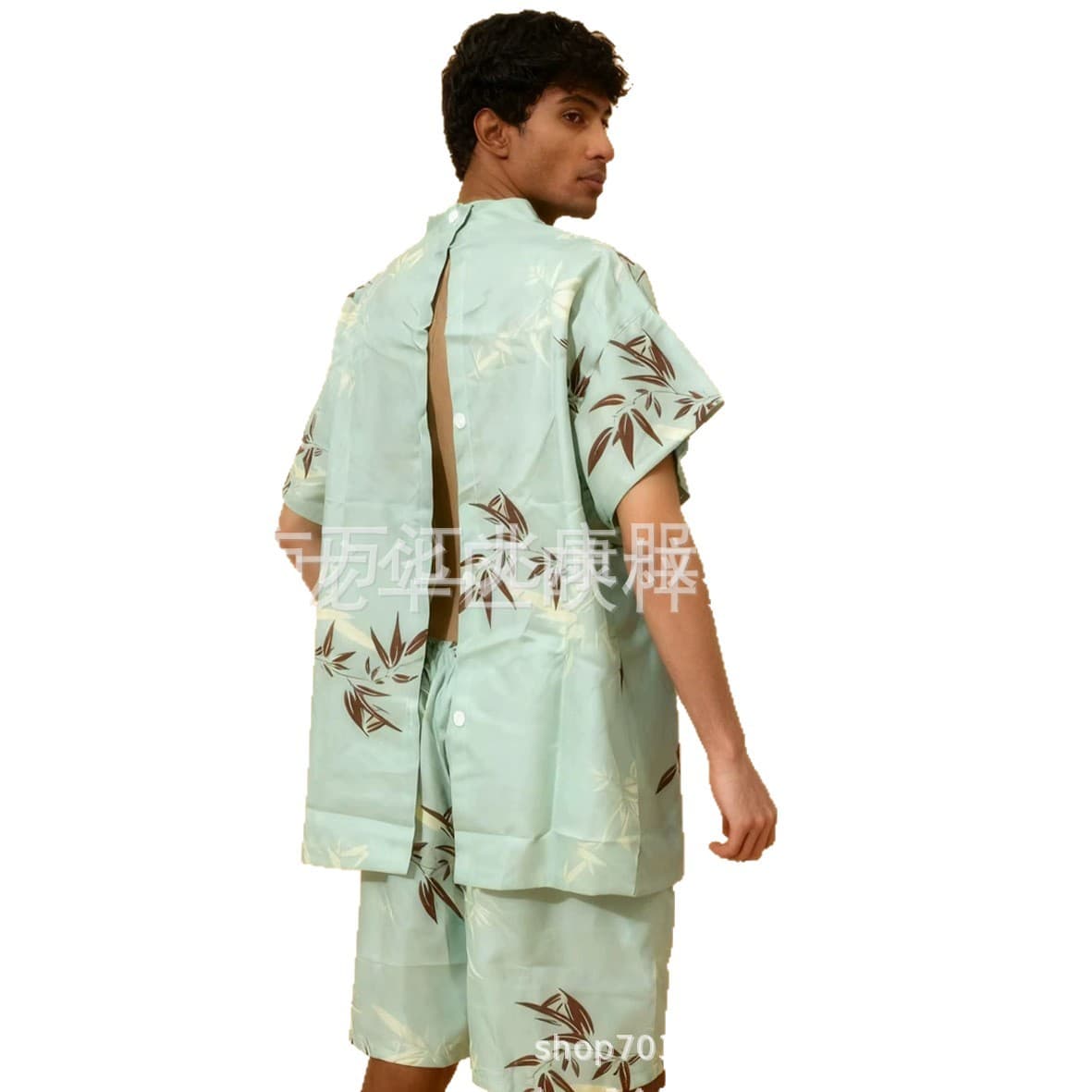 Back-Open Sweat Suit with Back Buttons, Sauna Suit for Beauty Salon SPA Back Massage, Moxibustion Therapy Back-Opening Design
