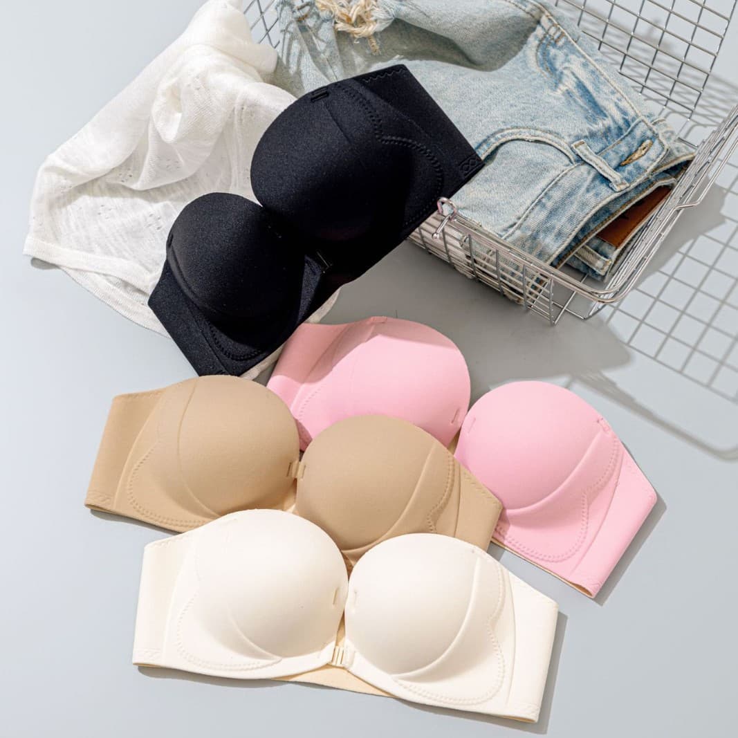 Original Seamless Bra for Women with Small Busts, Front Closure, Beautiful Back Design, Cross Halter Neck, Thin Straps, Invisible Anti-Sagging Bra