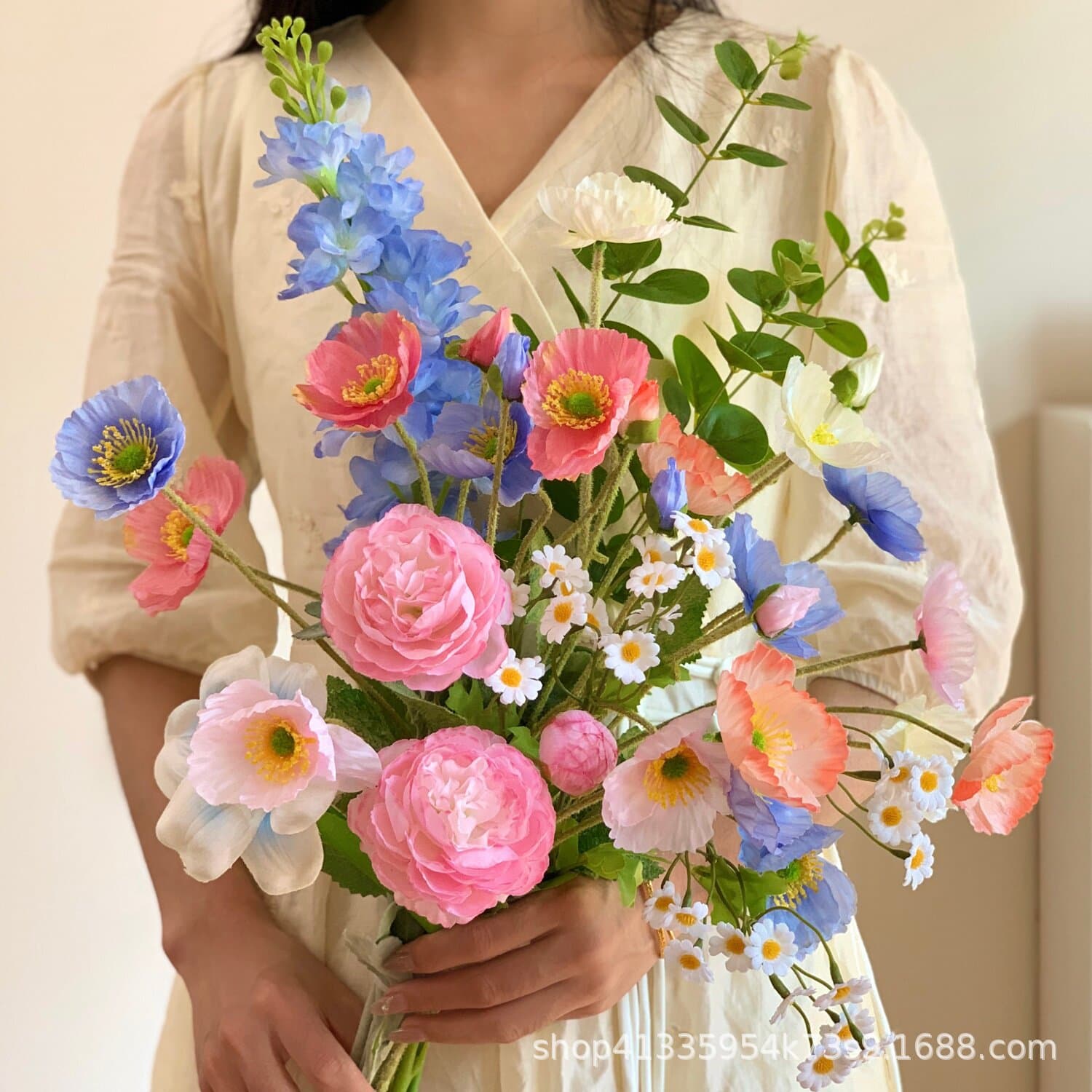 Monet Bouquet High-End Artificial Flowers, Window Display Background, Graduation Season Hand Bouquet Photo Prop, Graduation Bouquet