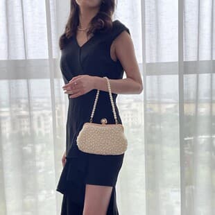 Best-selling Cross-border Pearl Beaded Evening Bag, Handheld Formal Party Bag, Women's Clutch with Bead Embroidery