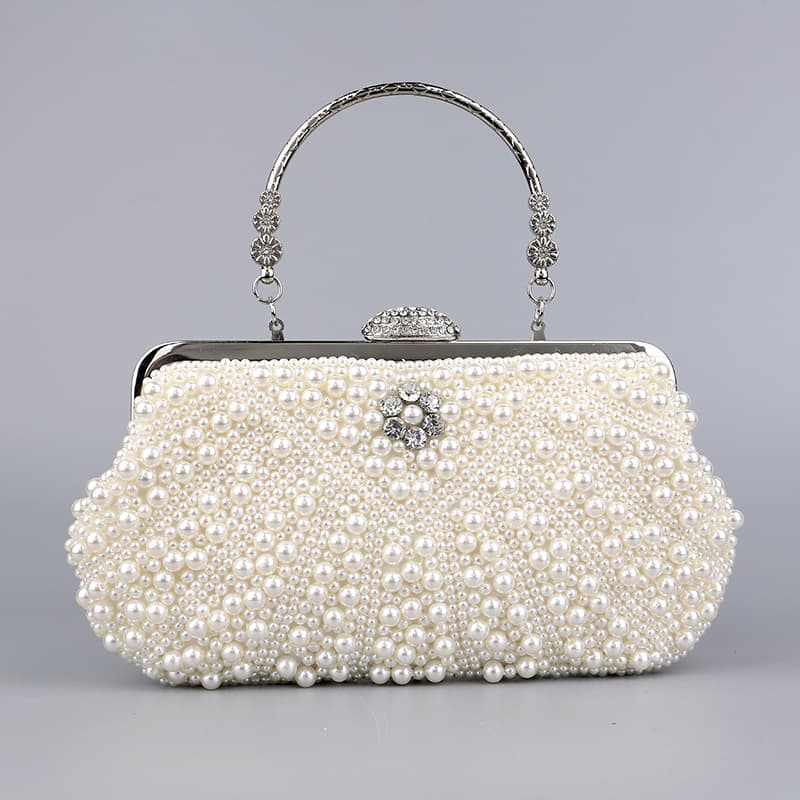 Elegant Banquet Women's Pearl Bag, Fashionable Wedding Bridesmaid Clutch, Socialite Party Handbag Crossbody Bag