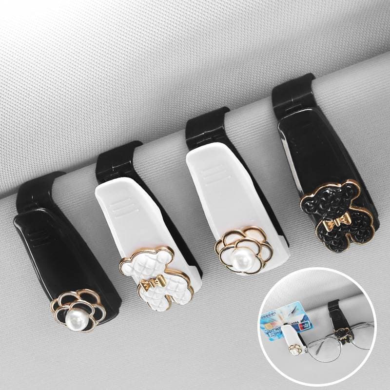 Car Sun Visor Organizer Multi-Functional Sunglasses Holder Clip for Glasses and Cards